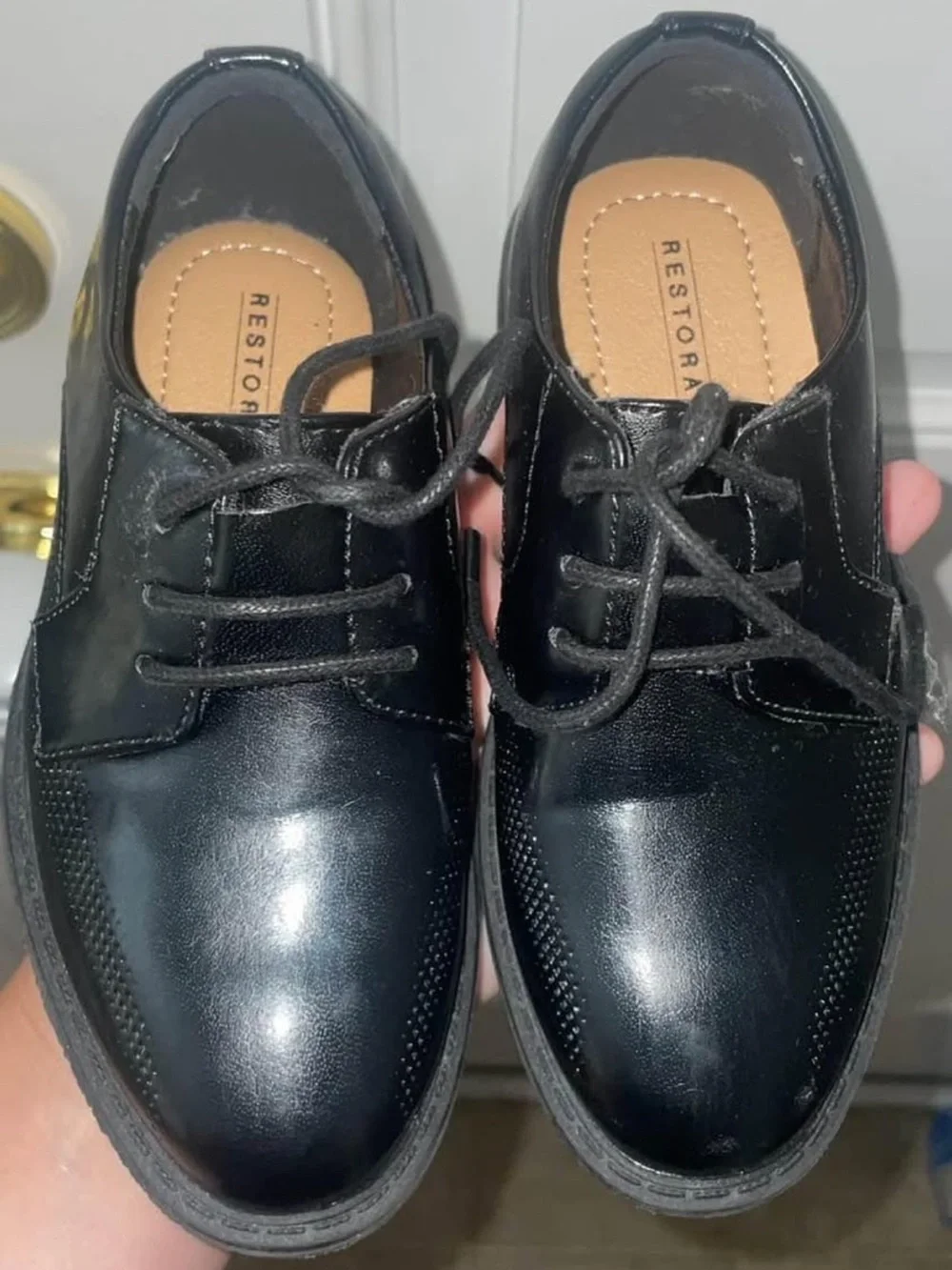 Classic Black Toddler’s Lace-Up Dress Shoes